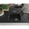 Mexen Pedro Granitspüle 1-beckig 560 x 460 mm, schwarz, Abfluss Chrom - 6508561000-77