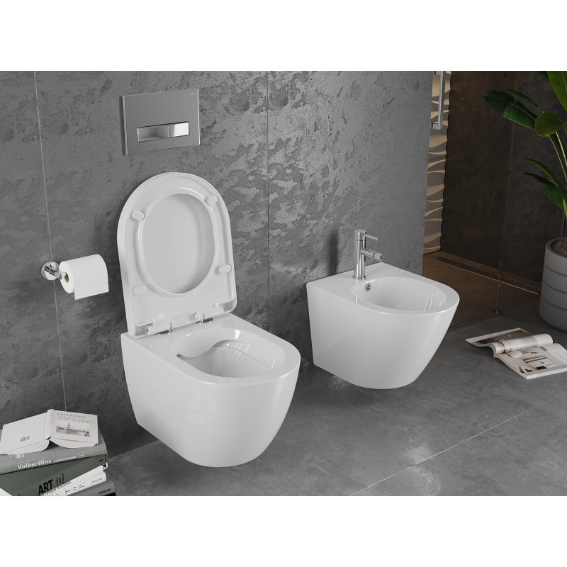 Mexen Lena WC-Schüssel mit langsam schließendem, hartem Sitz, weiß glänzend - 30298000