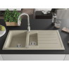 Mexen Andres granitspüle 1,5-becken mit abtropffläche und küchenarmatur Savita, beige - 6515-69-672601-00