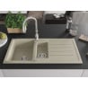 Mexen Andres Granitspüle 1,5-fach mit Abtropffläche und Küchenarmatur Savita, beige - 6515-69-672601-00