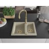 Mexen Carlos granit Spüle 1,5-Becken mit Küchenarmatur Savita, beige - 6518-69-672601-50