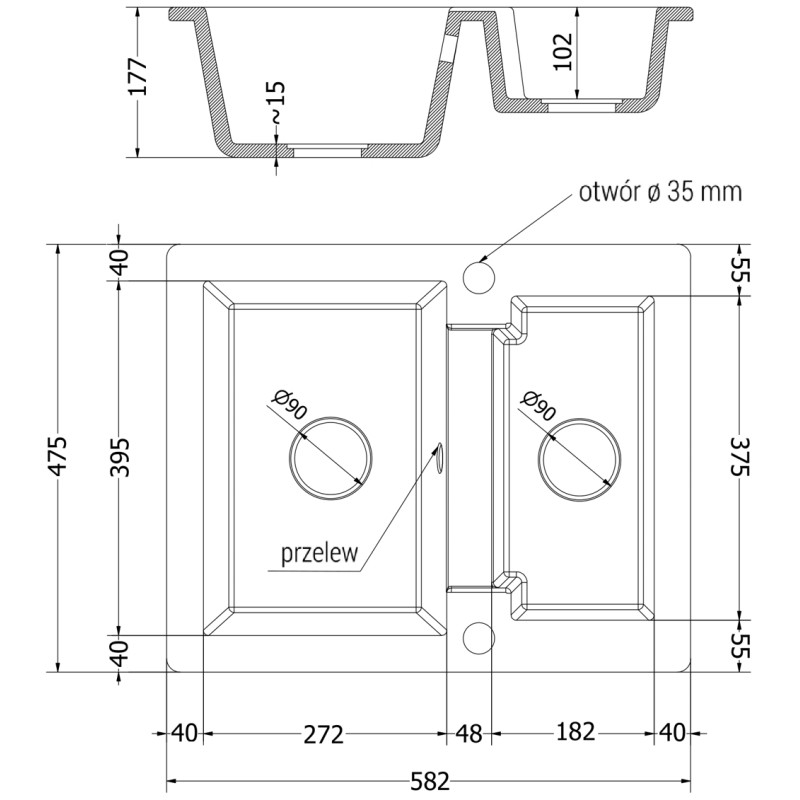 Mexen Carlos 1,5-Kammer-Granitsink mit Küchenarmatur Savita, weiß - 6518-20-672601-00