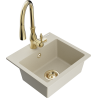 Mexen Milo Granitspüle 1-Becken mit Küchenarmatur Savita, beige - 6505-69-672601-50