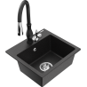 Mexen Milo granitspüle 1-becken mit Küchenarmatur Savita, schwarz/silber-metallic - 6505-73-672601-70