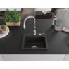 Mexen Milo Granitspüle 1-Becken mit Küchenarmatur Savita, schwarz/gold metallic- 6505-75-672601-00