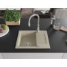 Mexen Enzo Granitspüle 1-Becken mit Abtropffläche und Küchenarmatur Savita, beige - 6506-69-672601-00