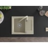Mexen Enzo Granitspüle 1-Becken mit Abtropffläche und Küchenarmatur Savita, beige - 6506-69-672601-69