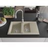 Mexen Gaspar Granitspüle 1,5 Becken mit Abtropffläche und Küchenarmatur Savita, beige - 6507-69-672601-00