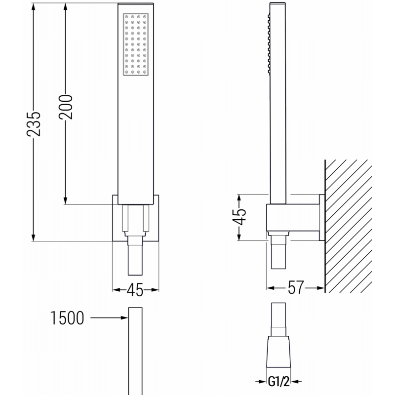 Mexen R-02 Punkt-Duschset, Graphit - 785005050-66
