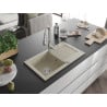 Mexen Pablo Granitspüle 1-Becken mit Abtropffläche und Küchenarmatur Savita, beige - 6510-69-672601-00