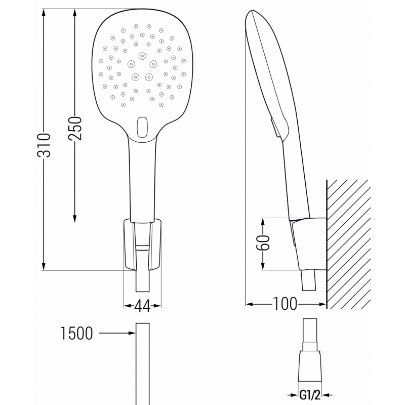 Mexen R-22 Punkt-Duschset, schwarz - 785225052-70