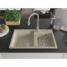 Mexen Tomas 2-Kammer-Granitspüle mit Küchenarmatur Savita, beige - 6516-69-672601-00