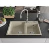 Mexen Tomas granitspüle 2-Kammer mit Küchenarmatur Savita, beige - 6516-69-672601-00