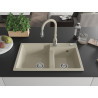 Mexen Tomas granitspüle 2-kammer mit küchenarmatur Savita, beige - 6516-69-672601-69