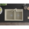 Mexen Tomas granitspüle 2-kammer mit küchenarmatur Savita, beige - 6516-69-672601-69
