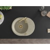 Mexen Kevin Granitspüle 1-Becken mit Abtropffläche und Küchenarmatur Savita, beige - 6517-69-672601-50