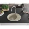Mexen Kevin Granitspüle 1-beckig mit Abtropffläche und Küchenarmatur Savita, beige - 6517-69-672601-00