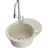 Mexen Kevin 1-Becken Granitspüle mit Abtropffläche und Küchenarmatur Savita, beige - 6517-69-672601-00