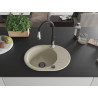 Mexen Kevin Granitspüle 1-Becken mit Abtropffläche und Küchenarmatur Savita, beige - 6517-69-672601-70