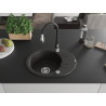 Mexen Kevin granit Spüle 1-Becken mit Abtropffläche und Küchenarmatur Savita, schwarz/gold metallic - 6517-75-672601-70