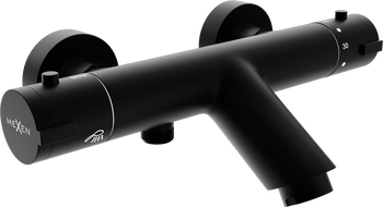 Mexen Kai thermostatische Badewannenarmatur, schwarz - 77300-70