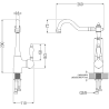 Mexen Matias Granitspüle 1,5-Becken mit Abtropffläche und Küchenarmatur Carla, grau - 6502-71-670700-70