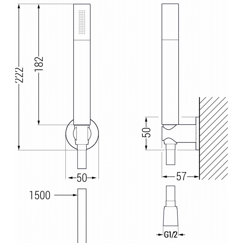 Mexen R-70 punktuelles Duschset, gold - 785705051-50