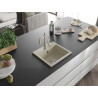 Mexen Milo granit Spülbecken 1-Kammer mit Küchenarmatur Carla, beige - 6505-69-670700-69