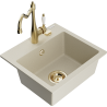 Mexen Milo Granitspüle 1-Becken mit Küchenarmatur Carla, beige - 6505-69-670700-50