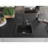 Mexen Milo granitspüle mit 1 Becken und Küchenarmatur Carla, schwarz/gold metallic - 6505-75-670700-70