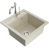 Mexen Vito Granitspüle 1-beckig mit Küchenarmatur Carla, beige - 6503-69-670700-00