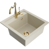 Mexen Vito granitspüle 1-becken mit küchenarmatur Carla, beige - 6503-69-670700-50