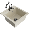 Mexen Vito Granitspüle 1-Becken mit Küchenarmatur Carla, beige - 6503-69-670700-70