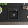 Mexen Vito granitspüle 1-becken mit küchenarmatur Carla, schwarz/silber metallic - 6503-73-670700-70