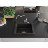 Mexen Vito Granitspüle 1-Becken mit Küchenarmatur Carla, schwarz/gold metallic - 6503-75-670700-00