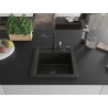 Mexen Vito Granitspüle 1-Becken mit Küchenarmatur Carla, schwarz/gold metallisch - 6503-75-670700-70-B