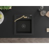 Mexen Vito Granitspüle 1-Becken mit Küchenarmatur Carla, schwarz - 6503-77-670700-50-B