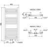 Mexen Ares Badezimmerheizkörper 900 x 400 mm, 312 W, weiß - W102-0900-400-00-20