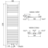 Mexen Ares Badezimmerheizkörper 1200 x 400 mm, 442 W, weiß - W102-1200-400-00-20