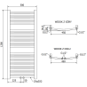 Mexen Ares Badezimmerheizkörper 1200 x 500 mm, 420 W, gold - W102-1200-500-00-50