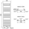 Mexen Ares Badezimmerheizkörper 1500 x 500 mm, 630 W, schwarz - W102-1500-500-00-70