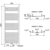 Mexen Ares Badezimmerheizkörper 1500 x 600 mm, 733 W, weiß - W102-1500-600-00-20