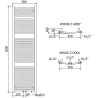 Mexen Ares Badezimmerheizkörper 1800 x 500 mm, 820 W, weiß - W102-1800-500-00-20