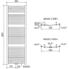 Mexen Ares Badezimmerheizkörper 1800 x 600 mm, 958 W, weiß - W102-1800-600-00-20