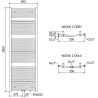 Mexen Ares Badezimmerheizkörper 1800 x 600 mm, 958 W, schwarz - W102-1800-600-00-70