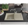 Mexen Pablo Granitspüle 1-Becken mit Abtropffläche und Küchenarmatur Carla, beige - 6510-69-670700-00