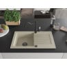 Mexen Pablo Granitspüle 1-Becken mit Abtropffläche und Küchenarmatur Carla, beige - 6510-69-670700-70