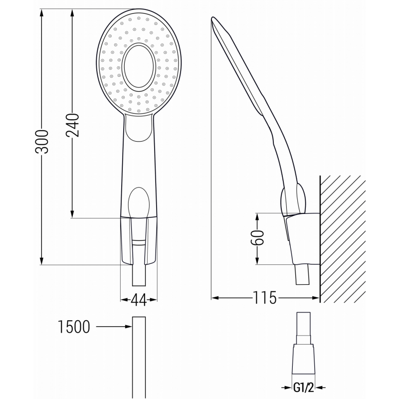 Mexen R-73 Punkt-Duschset, Chrom/Weiß - 785735052-02
