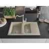 Mexen Gaspar Granitspüle 1,5-Kammer mit Abtropffläche und Küchenarmatur Carla, beige - 6507-69-670700-69
