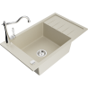 Mexen Elias Granitspüle 1-Becken mit Abtropffläche und Küchenarmatur Carla, beige - 6511-69-670700-00